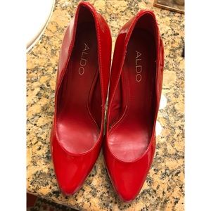 Aldo red leather pumps